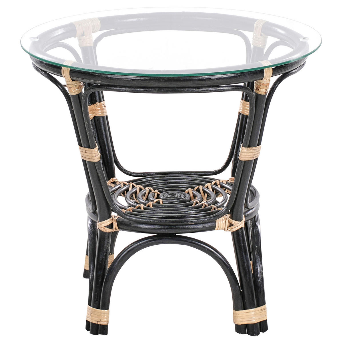 BISTRO-SET Schwarz/Heller Holzfarbton Pecorini - Hellbraun/Schwarz, Naturmaterialien - Beliani