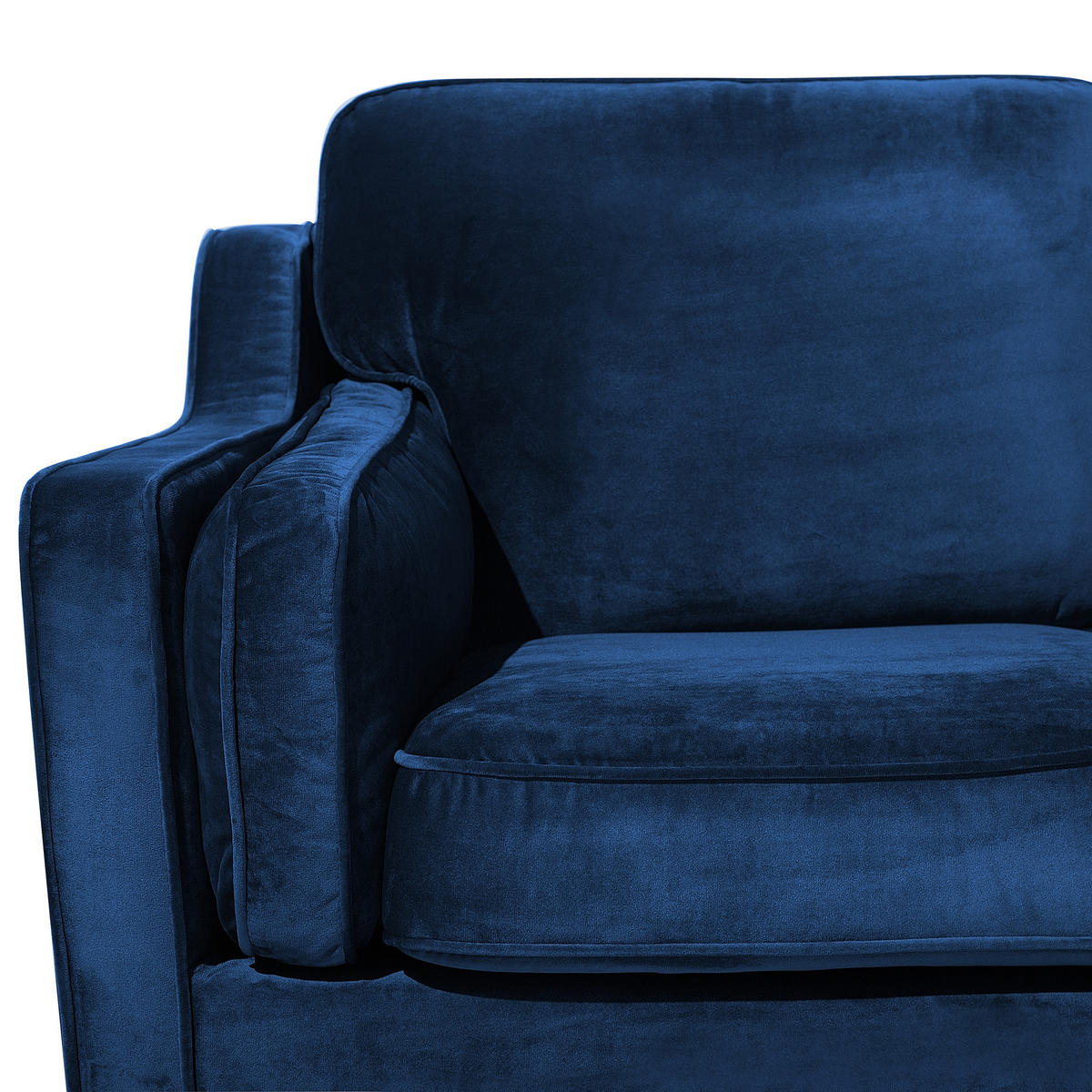3-SITZER-SOFA Samtstoff Dunkelblau Lokka - Dunkelblau, Textil (204/85/83cm) - Beliani