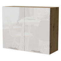 KÜCHENHÄNGESCHRANK Essen W3/90 Weiß Hochglanz / Eiche Artisan Matt 90 / 32,5 / 72cm - Weiß Hochglanz/Eiche Artisan, Holz/Holzwerkstoff (90/72/32.5cm) - Feldmann-Wohnen