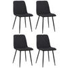 STÜHLE 4er-Set LENZ Stoff 88x45x53 cm schwarz Metall - Schwarz, Metall (45/88/53cm) - DELUKE