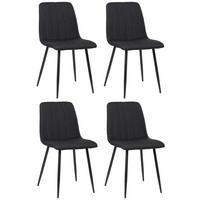 STÜHLE 4er-Set LENZ Stoff 88x45x53 cm schwarz Metall - Schwarz, Metall (45/88/53cm) - DELUKE