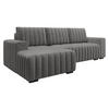 ECKSOFA Hugo, Seite: Links - Dunkelbraun/Grau, Holz/Textil (240/140cm)