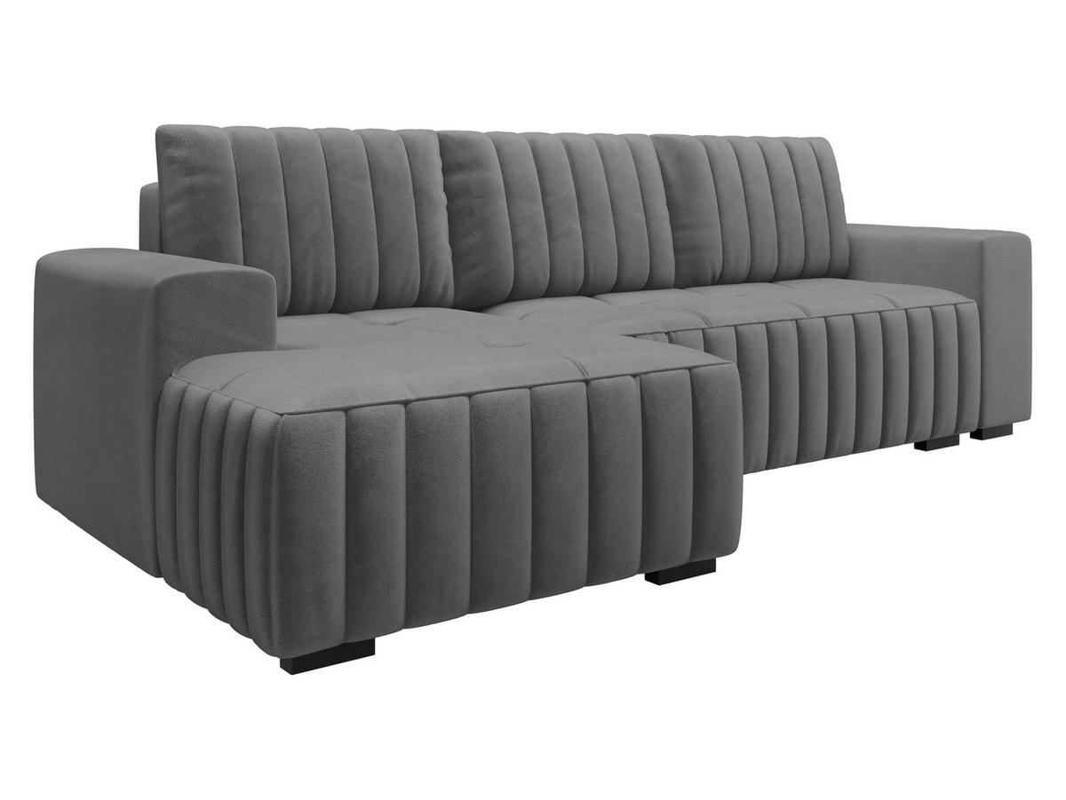 ECKSOFA Hugo, Seite: Links - Dunkelbraun/Grau, Holz/Textil (240/140cm)