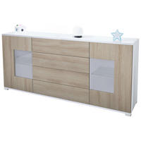 SIDEBOARD Grömitz Eiche sägerau - Eiche San Remo, Holzwerkstoff (166.5/75.5/35cm) - Vladon