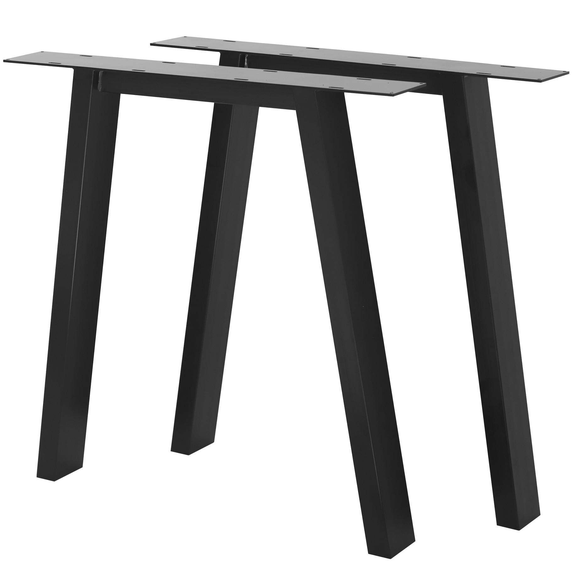 KOVINSKE NOGE ZA MIZO set 2 kos črna 72 cm - črna, kovina (70/72/8cm) - Metalo Pro