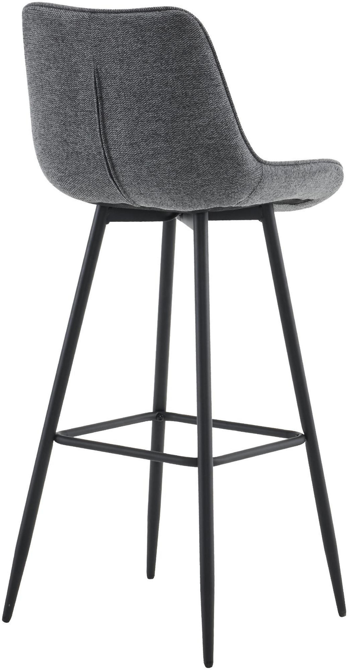 BARHOCKER 2er Set Stoff dunkelgrau - Dunkelgrau/Schwarz, Textil/Metall (47/106/52cm) - CLP
