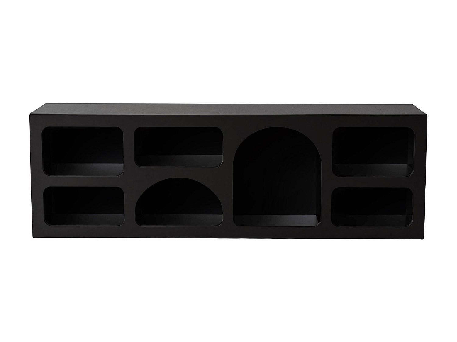 TV-BOARD - 160 cm x 40 cm - Holz, Platte - Schwarz - LUELA - Schwarz, Holz (160/51/40cm) - Vente-Unique