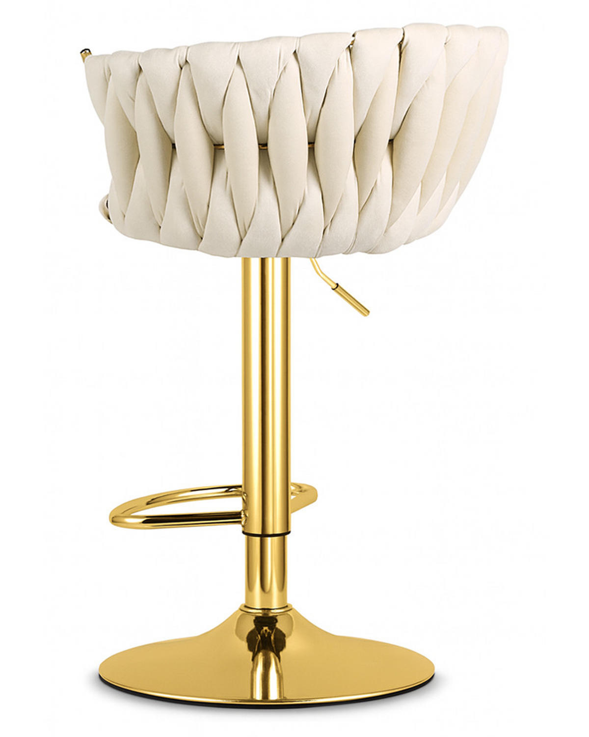 BARHOCKER MIG beiger Sitz, Goldbasis - Beige, Textil (51/105/50cm) - Valora