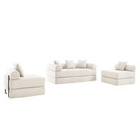 MODULARES Schlafsofa 270/180/64 cm aus Cord mit Seitentasche Beige - Beige, Textil (180/64/270cm) - Modenvie