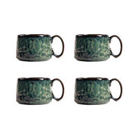 BECHER Mido niedrig türkis 0,4 l 4er-Set - Smaragdgrün, Keramik (0.4L) - Homla