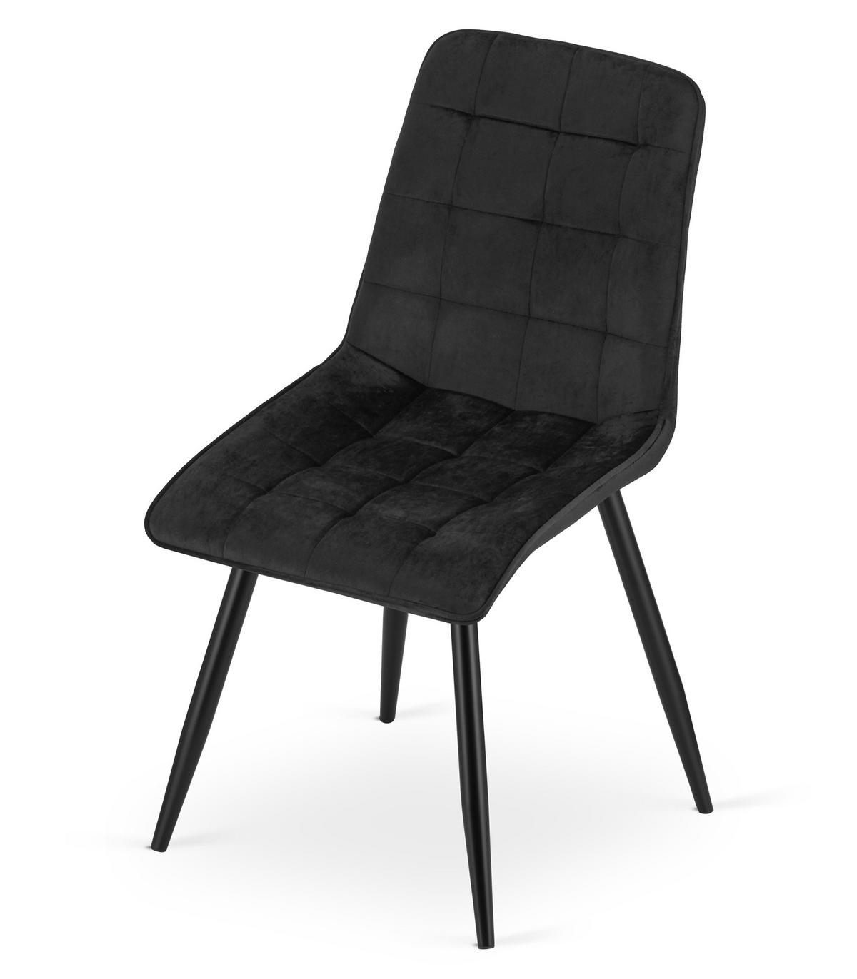 STUHL Schwarz 49x60 cm SPLIT Samtbezug - Schwarz, Metall (49/59/60cm)