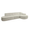 ECKSOFA Ottomane Rechts MARI-L2 - 317x163x81 cm Hellgrau Cord - Hellgrau/Schwarz, Holzwerkstoff/Kunststoff (317/163cm) - ALTDECOR
