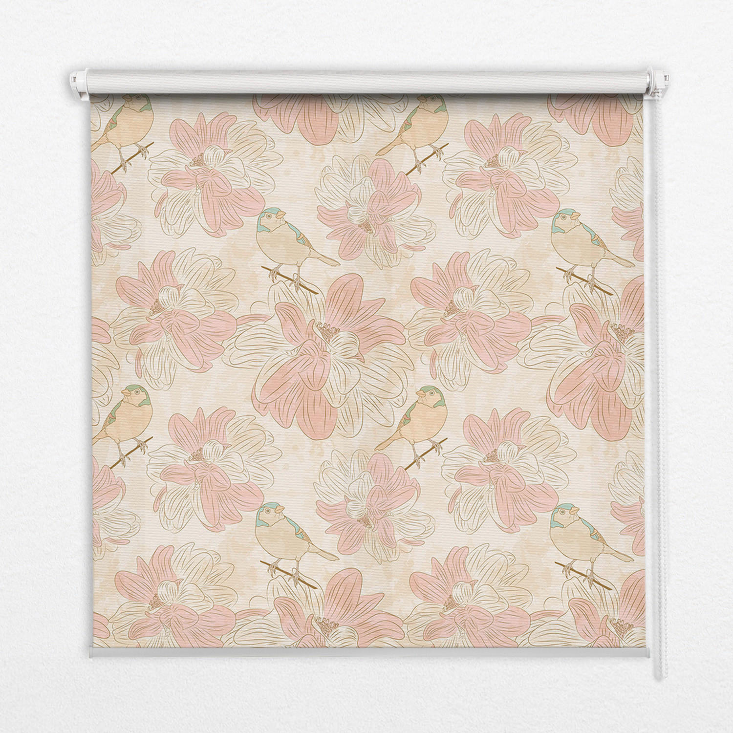TULUP VNITŘNÍ roleta - okenní roleta - roleta - 100x140 cm - Ptáci mezi květinami