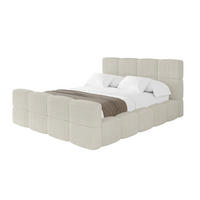 POLSTERBETT mit Bettkasten und Lattenrost, Bett mit Kopfteil, Boxbett ohne Matratze, Doppelbett mit Stauraum - NATA-Z 120x200 Creme - Ecru, Holzwerkstoff/Textil (120/200cm) - ALTDECOR