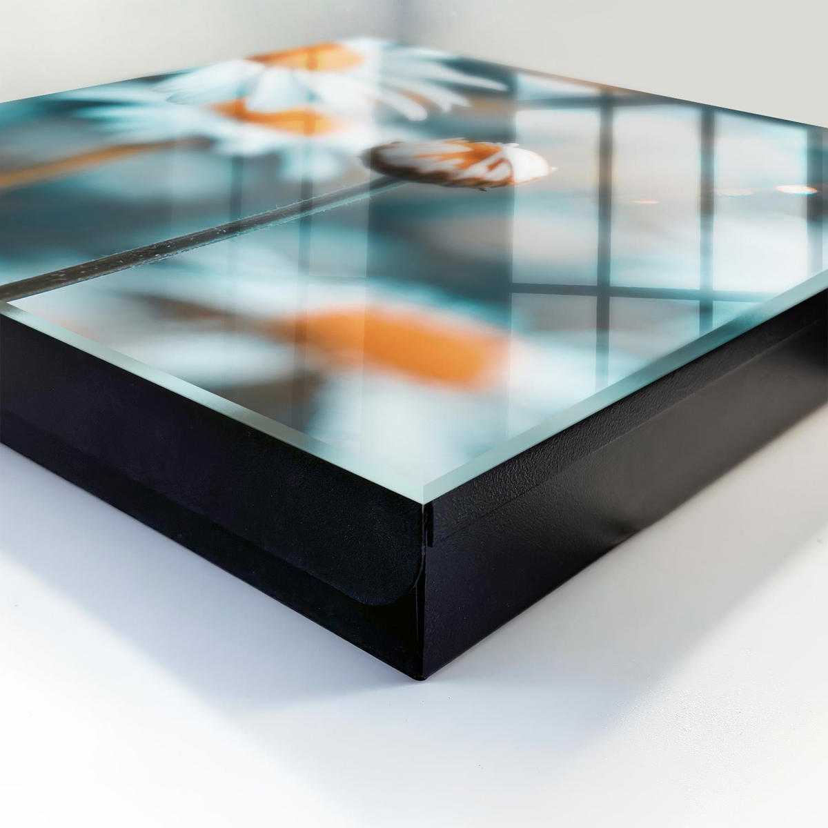 SCHLÜSSELBOX Schwarz 30x30 cm- Türöffnung nach rechts - Florale Leichtigkeit - Weiß, Metall (30/30/5cm) - TULUP