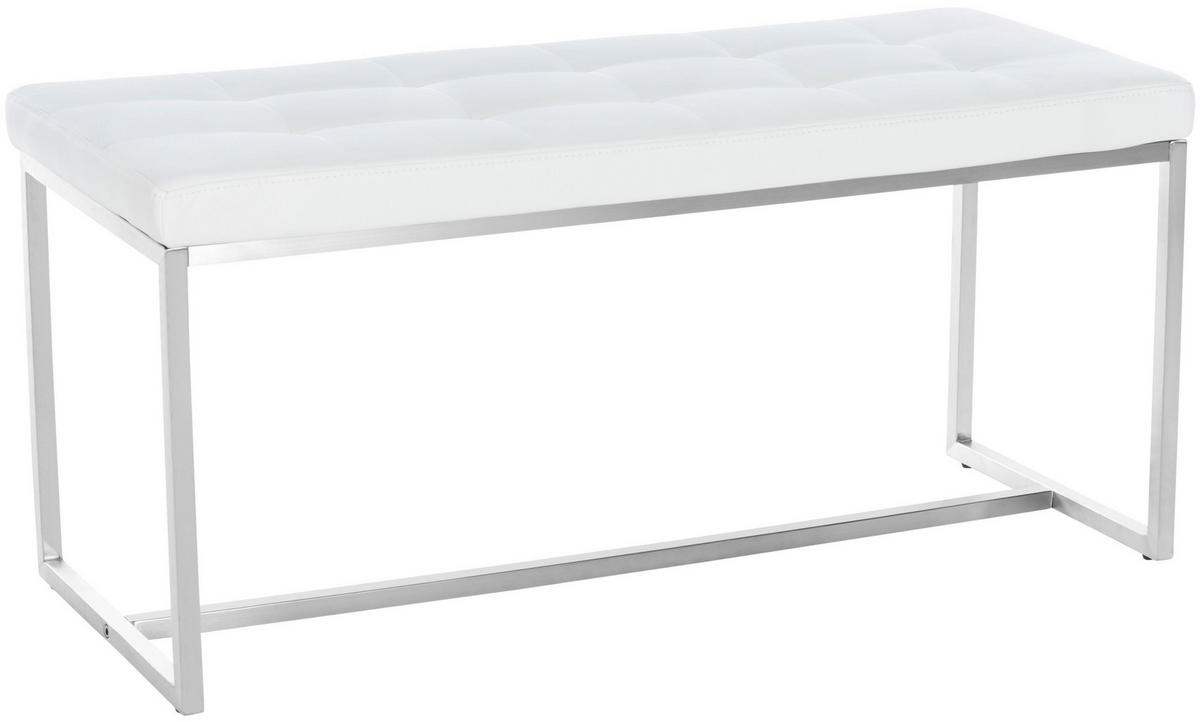 SITZBANK Puebla Kunstleder Weiß - Weiß, Leder (100/48/40cm) - DELUKE