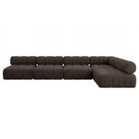 ECKSOFA modulares Sofa Samaro-L3 - 380x190x70 cm Braun Velours - Braun, Holzwerkstoff/Textil (380/190cm) - ALTDECOR