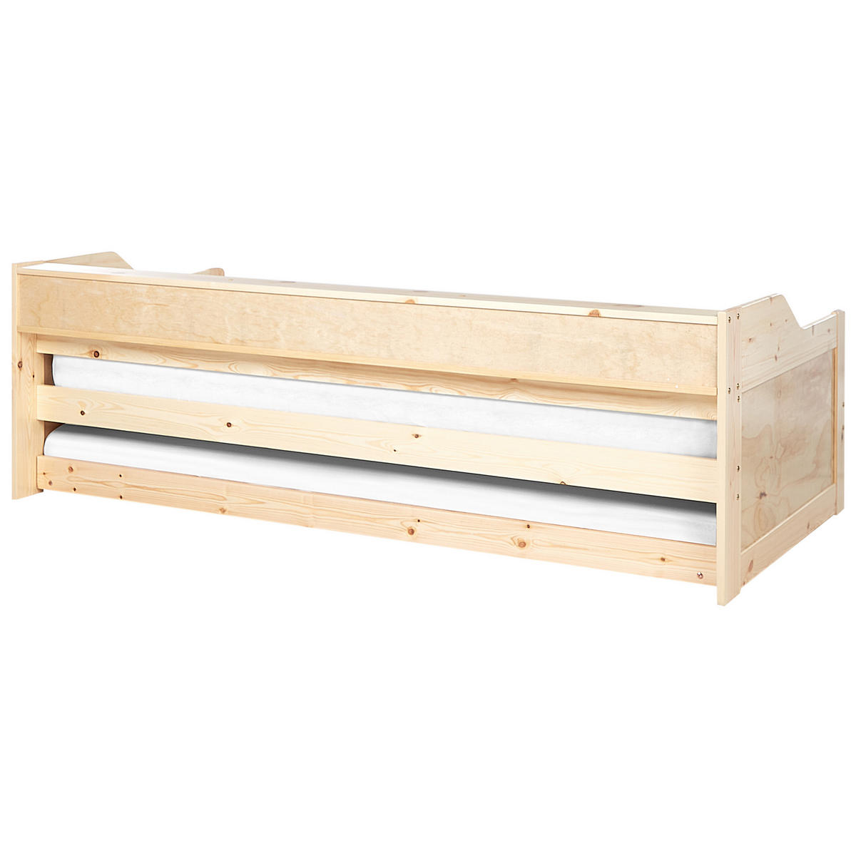 AUSZIEHBETT 90x200 cm Heller Holzfarbton Edern - Hellbraun, Holz (90/200cm) - Beliani