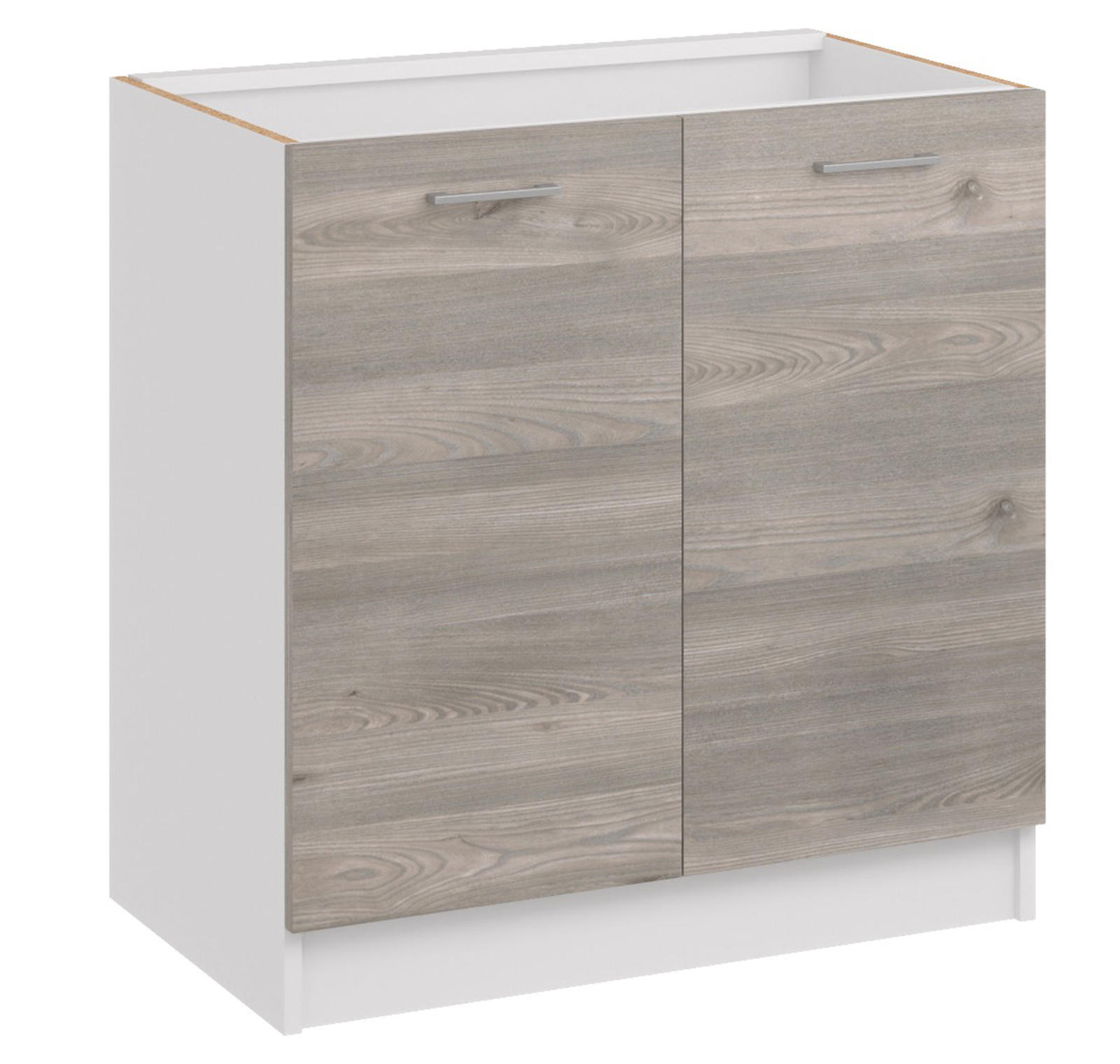 KÜCHENUNTERSCHRANK D80 2D eiche nelson - Dunkelbraun, Holzwerkstoff (80/82/44cm) - roe furniture