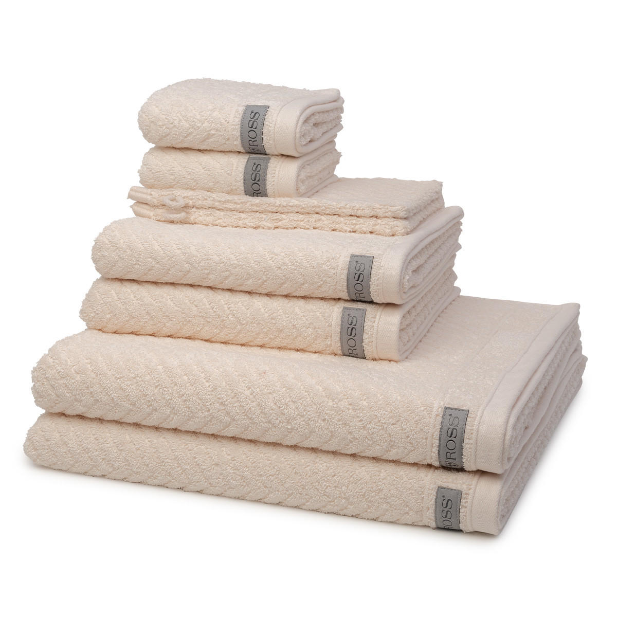 FROTTIERSET Smart 8-teilig - Naturfarben, Textil (50/100cm) - Ross