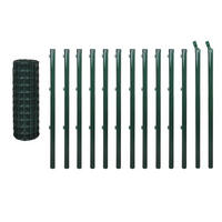 GARTENZAUN, Eurozaun, 25/1 m, aus Stahl und PVC-beschichtet, Grün - Grün, Metall (2500/120cm) - vidaXL