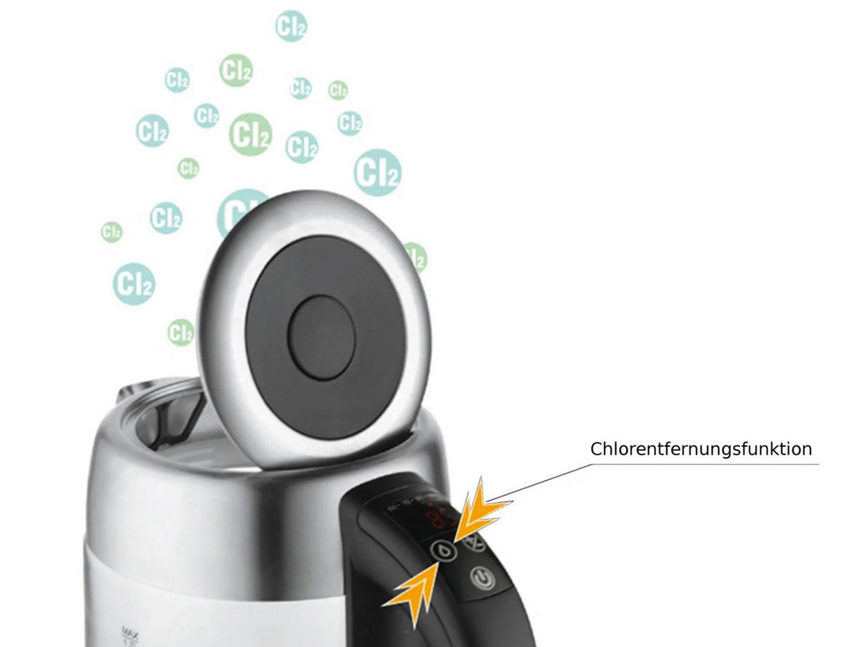 WASSERKOCHER AD1247 1,7L 2200W Glas Edelstahl – Temperaturwahl 60–100°C, LED Farbwechsel, Warmhaltefunktion, Antikalkfilter, BPA-frei, 360° Basis - Transparent/Silberfarben, Kunststoff/Metall (22/25/17cm) - Adler