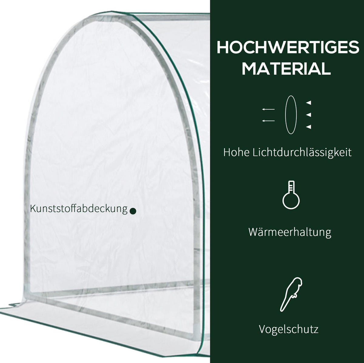 GEWÄCHSHAUS 250/80/100 cm Transparent aus Kunststoff mit Tür - Transparent, Kunststoff (100/80/250cm) - OKMYHOME