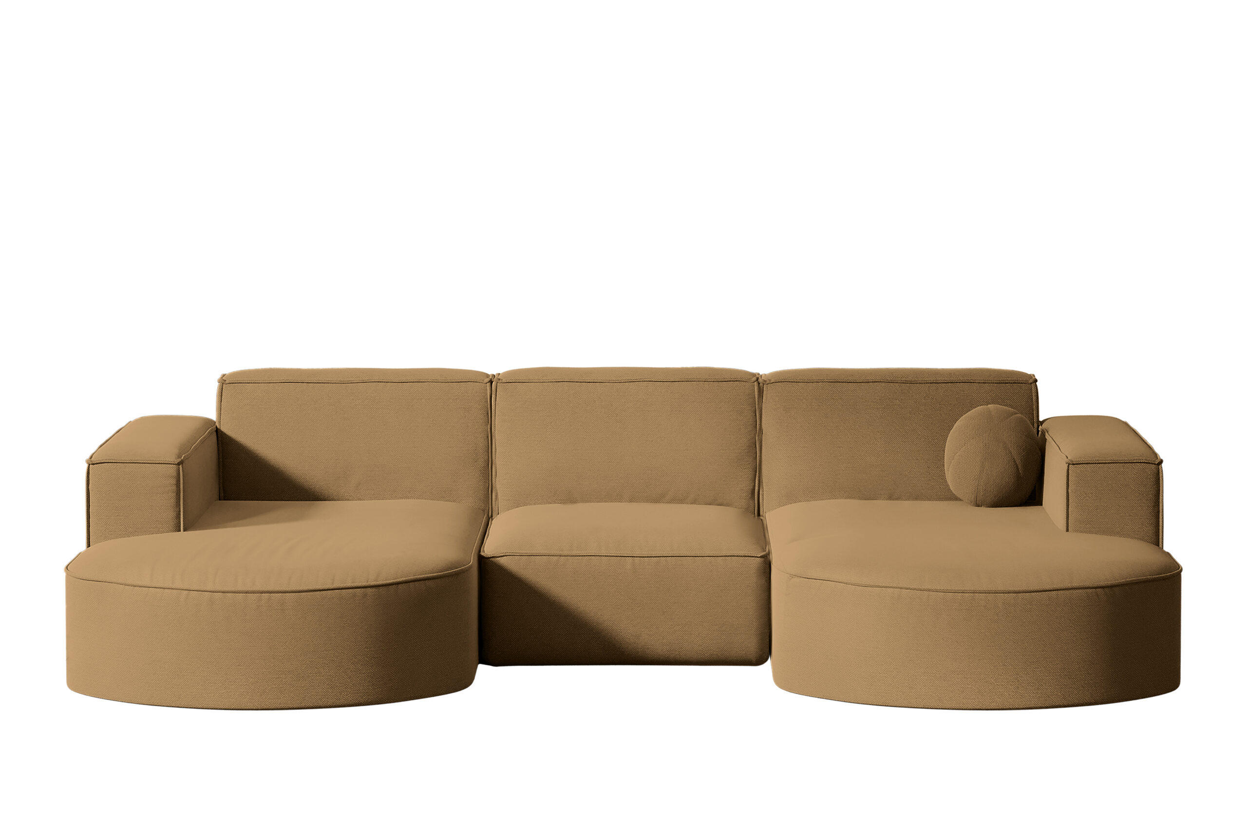 GARTENECKSOFA U-Form Garten Modena Studio Sofa-U Patio Capucino - Cappuccino, Holz/Textil (165/78/299cm) - Kaiser Möbel