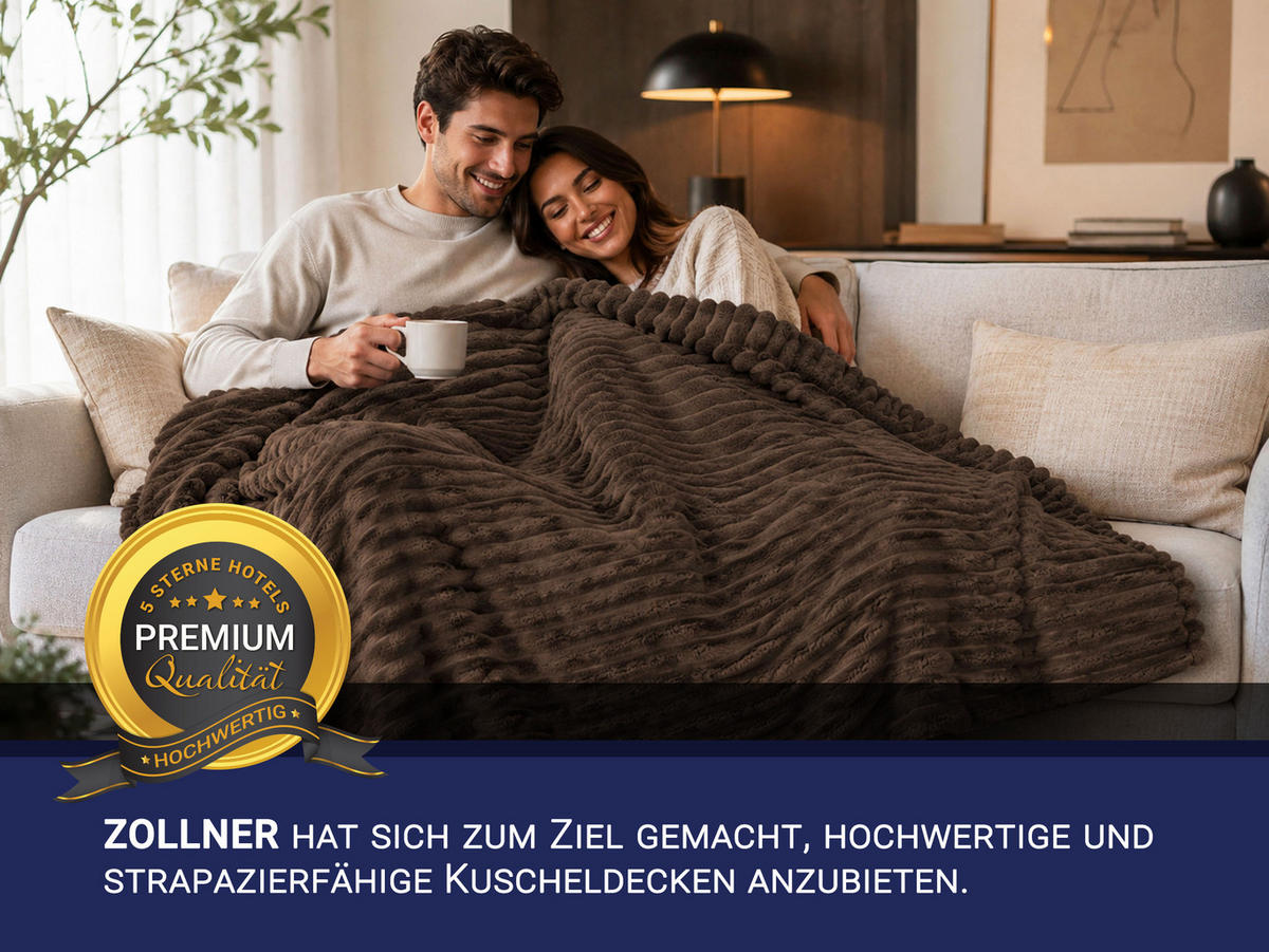 KUSCHELDECKE, 150x200 cm, 100% Polyester, Braun - Braun, Textil (150/200cm) - Zollner