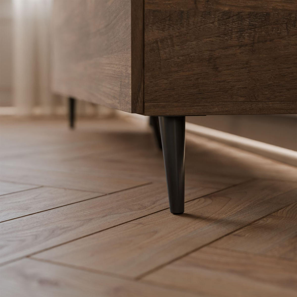TV-UNIT COLGANTE NUSSBAUM 150 auf Füßen LED - Nussbaumfarben, Holzwerkstoff (150/49/40cm) - Lookway