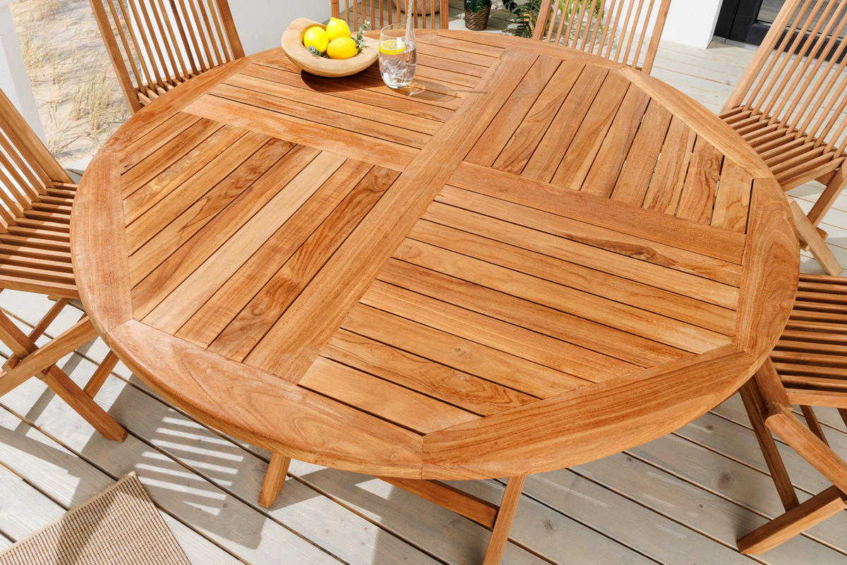 GARTENTISCH EMPIRE TEAK Teakholz Natur 120 cm - Braun, Holz (120/120/77cm) - riess-ambiente