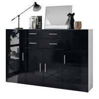 HIGHBOARD Aron Fronten in Schwarz Hochglanz - Schwarz Hochglanz, Holzwerkstoff (166.5/106.5/35cm) - Vladon