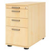STANDCONTAINER - mit Hängeregistratur 80/42,8/72 cm in Ahornfarben Streifengriff (Kunststoff) - Ahornfarben, Holzwerkstoff (42.8/72/80cm) - bümö
