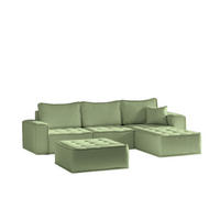 ECKSOFA Sande In Alpine - Hellgrün, Holzwerkstoff/Textil (292/192cm) - Fun Möbel