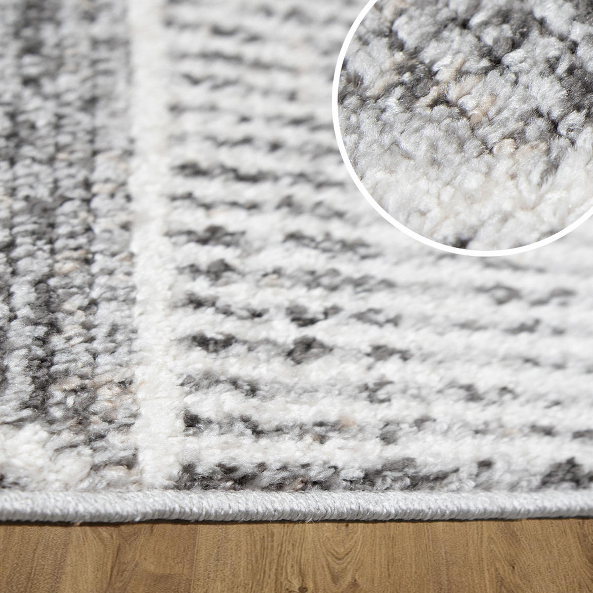 TEPPICH Harmonia geometrisches Design Dreieck Hoch-Tief-Effekt grau 80 x 150 cm - Creme/Grau, Kunststoff/Textil (80/150cm) - oKu-Tex