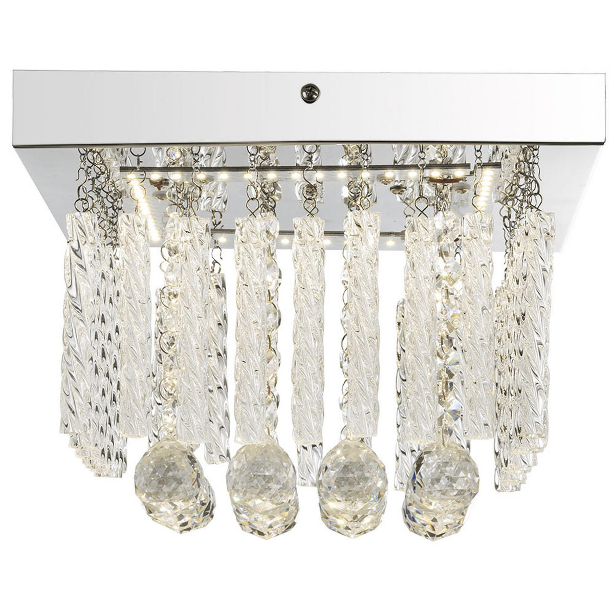 LED DECKENLEUCHTE MATHILDA Silber Chrom - Silberfarben, Glas (25/25/15cm)