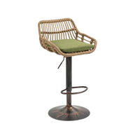BARHOCKER,DREHSTUHL,RATTAN 360° drehbar, 2er-Set,Grün - Grün, Metall (38/109/39cm) - LVHOM
