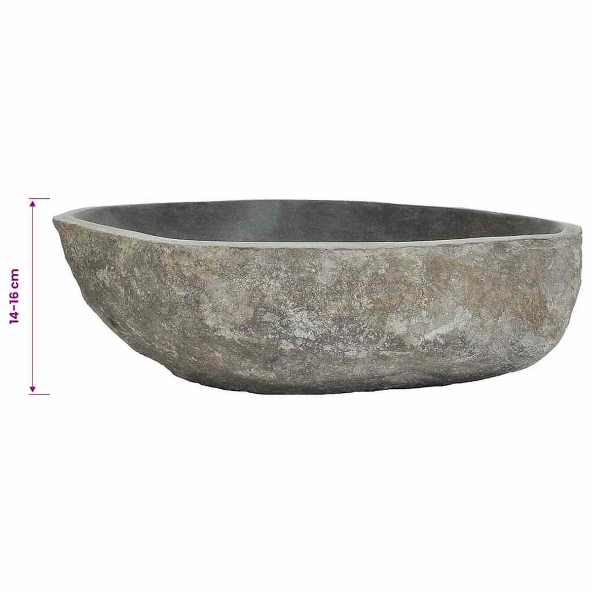 WASCHBECKEN Flussstein Oval (45-53)/(34-41) Cm - Anthrazit, Stein (41/15/53cm) - vidaXL