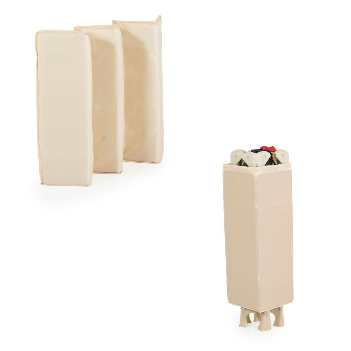 REISEBETT, LAUFSTALL Solo beige Faltmatratze, Aufbewahrungstasche, faltbar - Beige, Kunststoff (60/120cm) - Moni