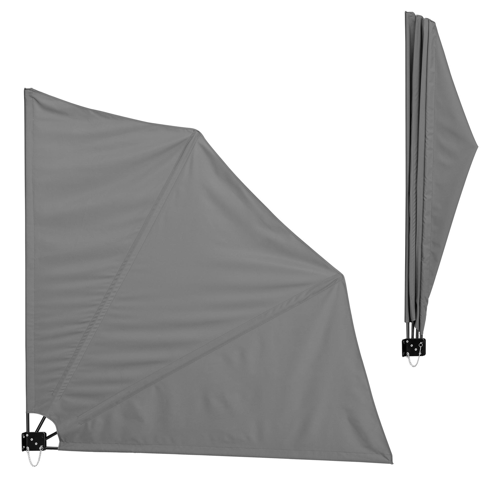 WANDKLAPPSCHIRM Ragusa - Grau, Textil (160/160cm) - casa.pro