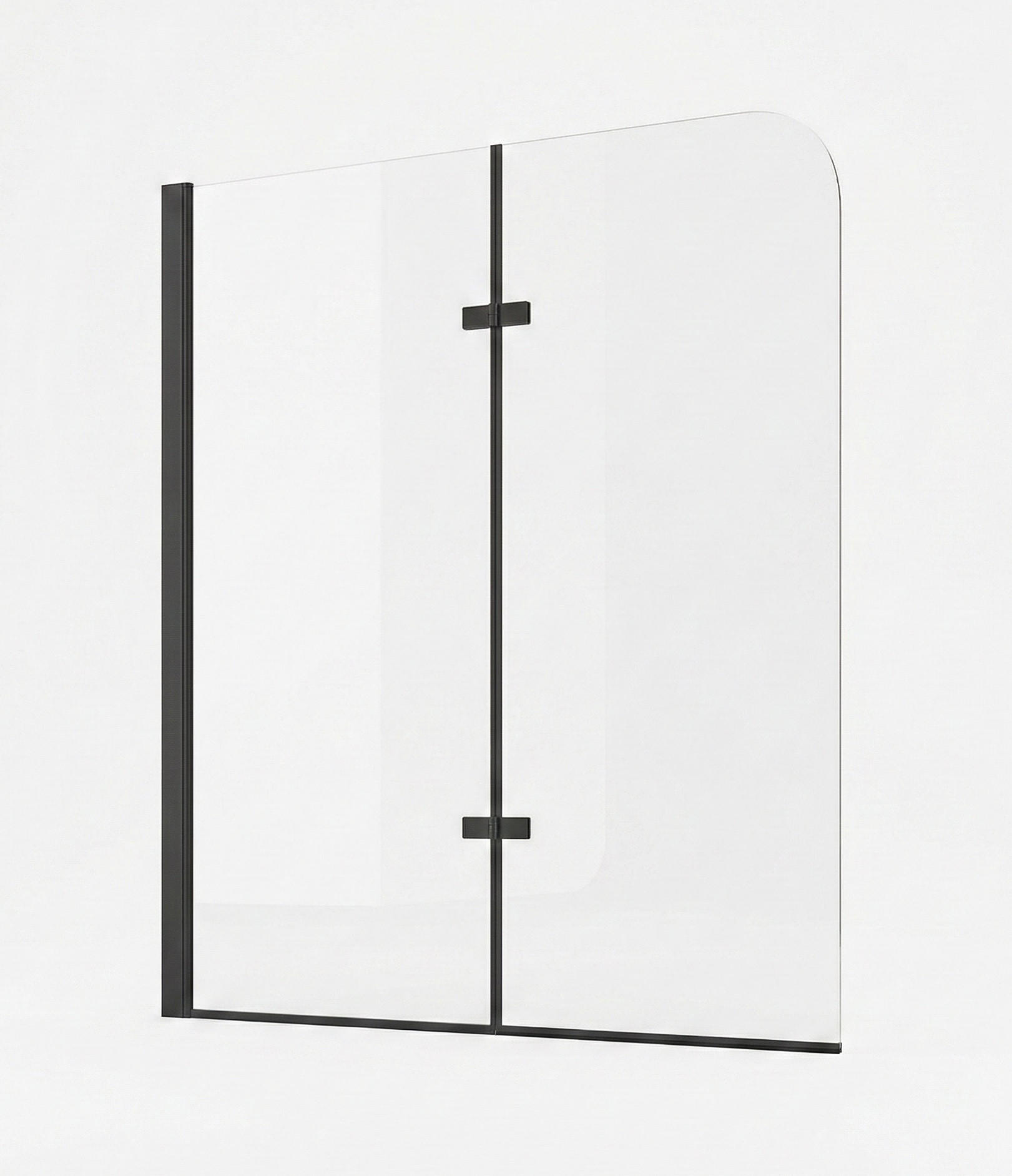 BADEWANNE Austin 2 Teile cm Schwarz - 120 x 140 cm - Schwarz, Glas (120/140cm) - Badplaats