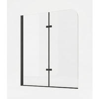 BADEWANNE Austin 2 Teile cm Schwarz - 120 x 140 cm - Schwarz, Glas (120/140cm) - Badplaats