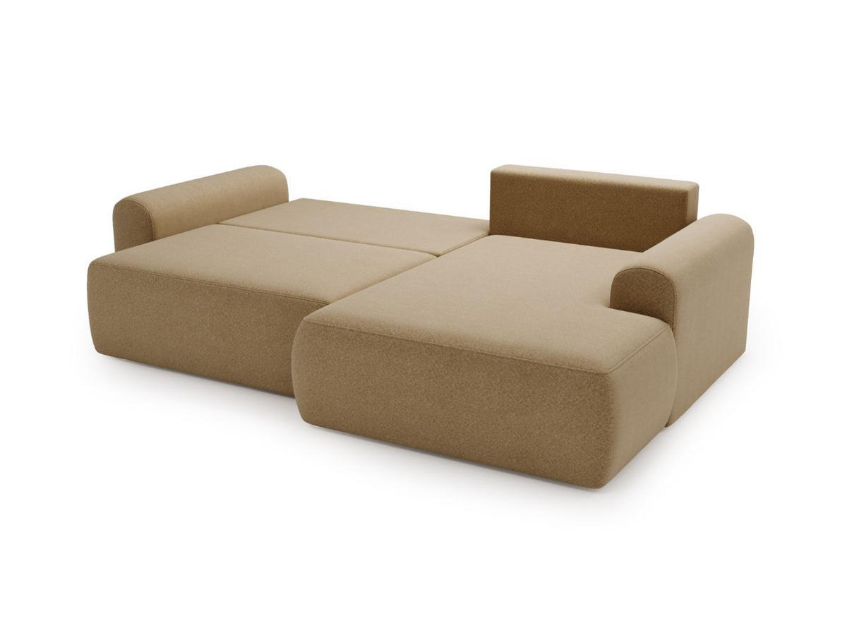 ECKSOFA Savana Hellbraun Links - Hellbraun, Holz/Textil (257/177cm) - Graingold