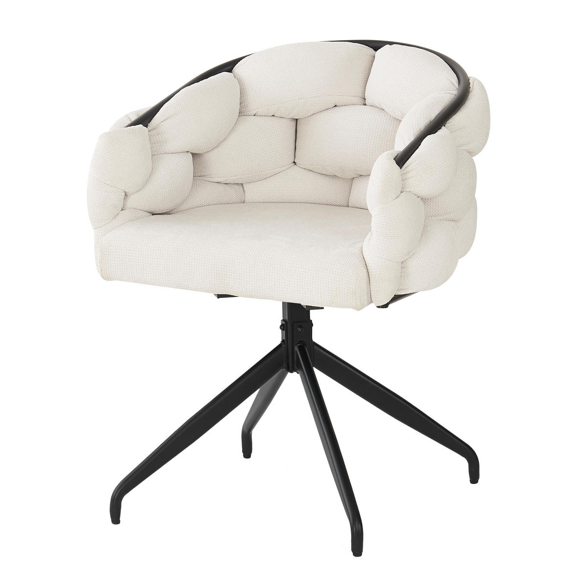 LUXUSSTUHL 2-Tlg Drehbar 360°, Ergonomisch, Beige Esszimmerstuhl - Beige, Metall (45/77.5/44cm) - FLIEKS