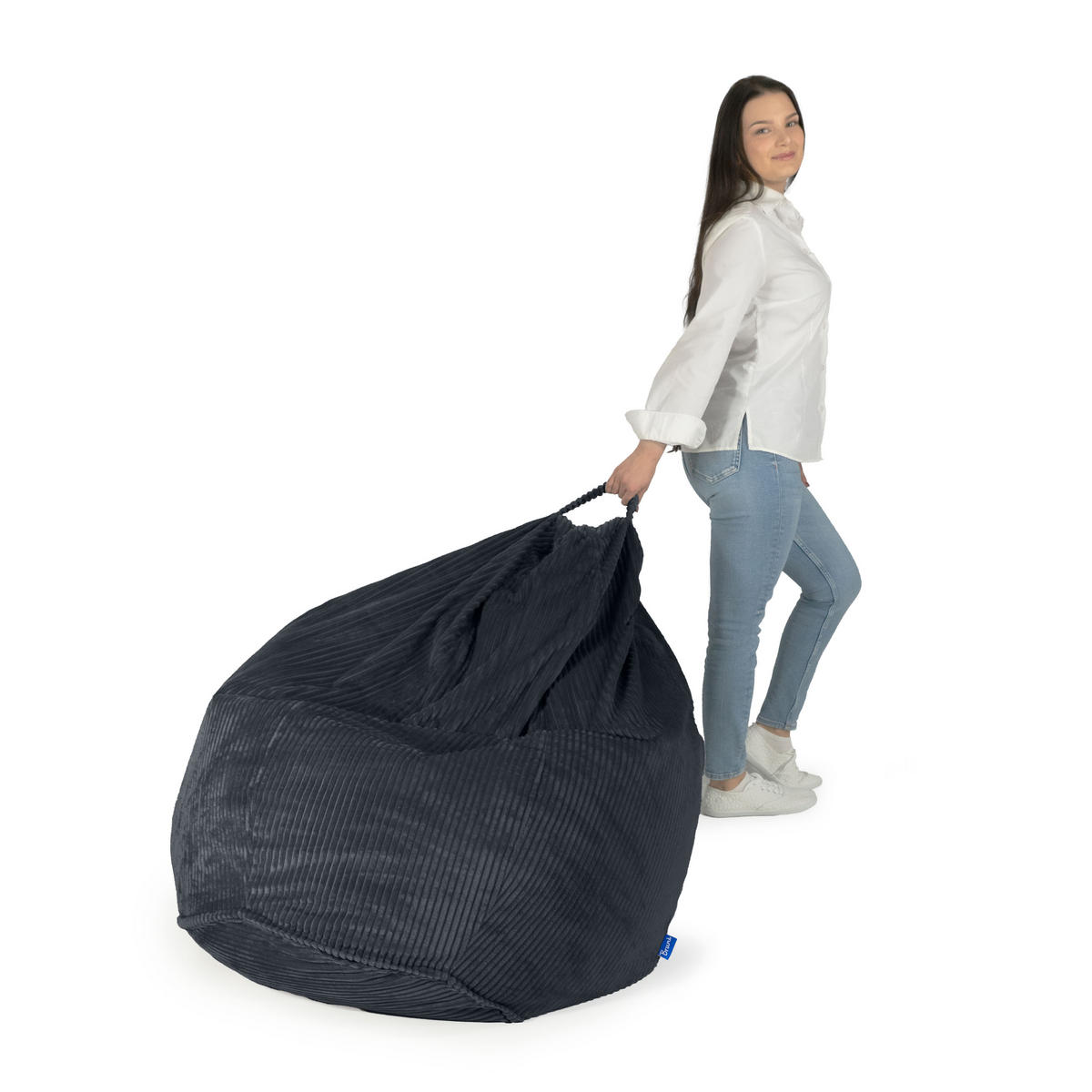 SITZSACK Classico Cord M schwarz - Schwarz, Textil (80/70/80cm) - Bruni