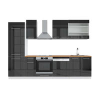 KUCHYNSKÝ KÚT Fame-Line Antracit vysoký lesk/biela 300 cm , AP Oak - biela/čierna s vysokým leskom, kompozitné drevo (300/206.8/60cm) - Vicco