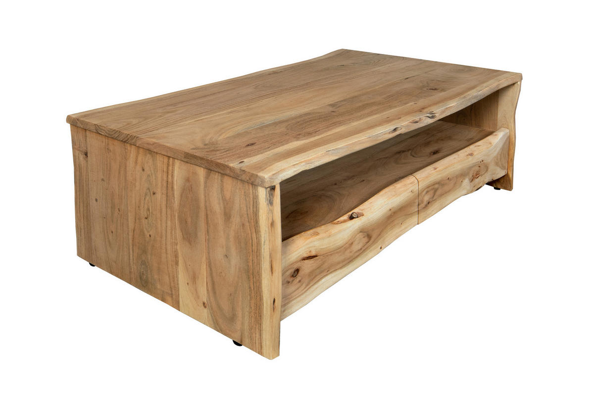 COUCHTISCH DAHLIA - Beige/Naturfarben, Akazienholz/Holz (70/130/45cm) - SAM