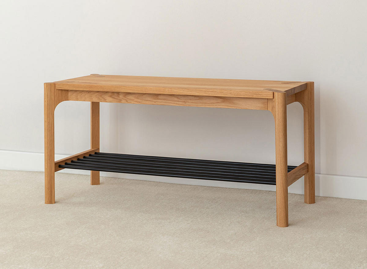 SCHUHBANK Campi Eiche Natur 83 / 33 / 40cm - Eichefarben, Holz (83/40/33cm) - Feldmann-Wohnen