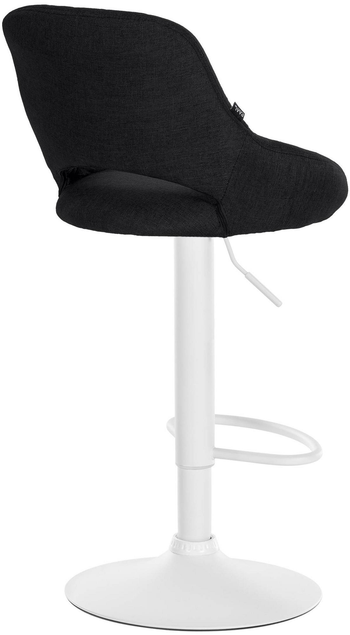 BARHOCKER Stoff schwarz - Schwarz/Weiß, Textil/Metall (47/85/48cm) - CLP