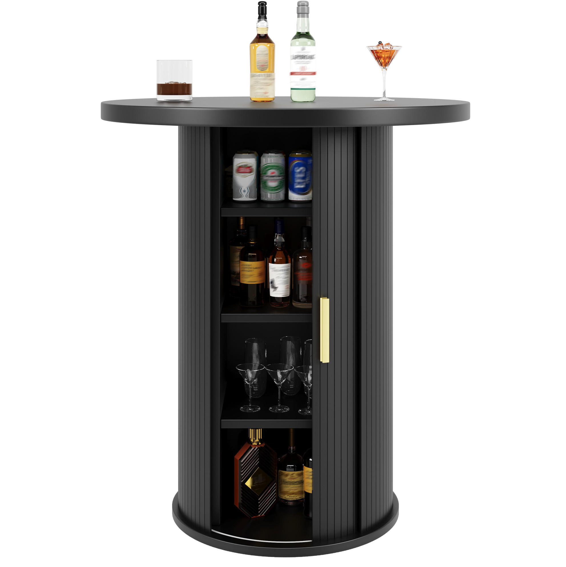 Meubliv Bartisch Schwarz 60x91.6x60 cm
